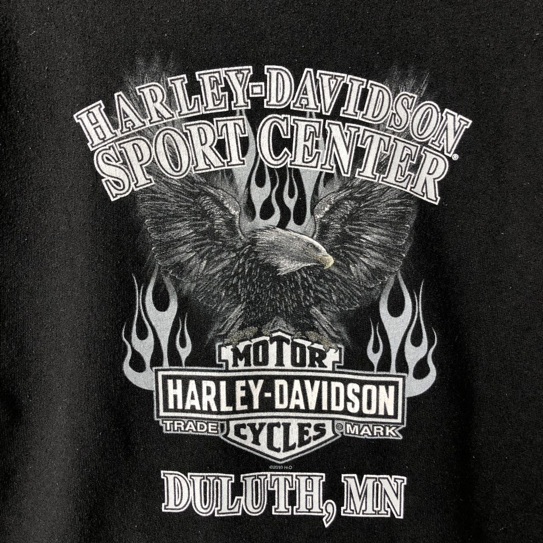 Harley-Davidson Eagle Pattern Advertising Pullover Hoodie, Men's Size Small cotton black type Vintage Second Hand