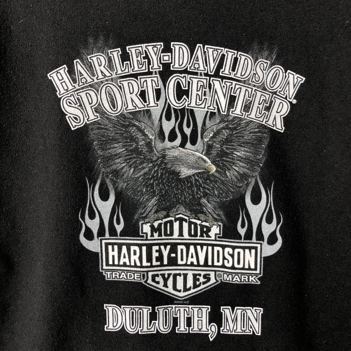 Harley-Davidson Eagle Pattern Advertising Pullover Hoodie, Men's Size Small cotton black type Vintage Second Hand
