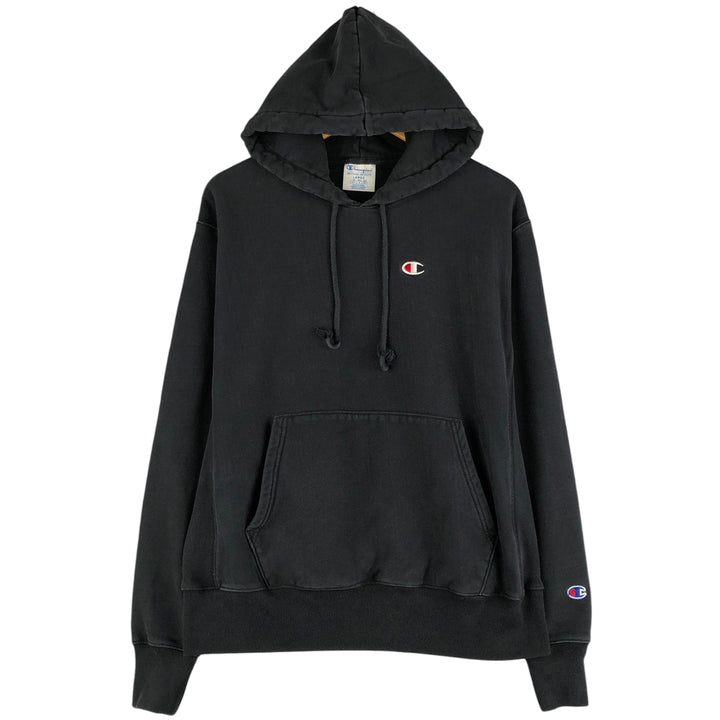 Champion REVERSE WEAVE Reverse Weave Sweat Pullover Hoodie Men's L size cotton black type Vintage Second Hand