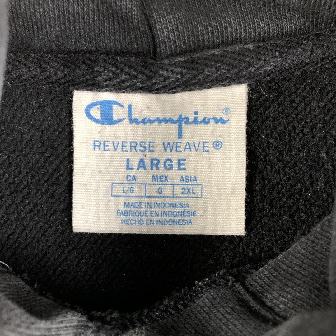Champion REVERSE WEAVE Reverse Weave Sweat Pullover Hoodie Men's L size cotton black type Vintage Second Hand