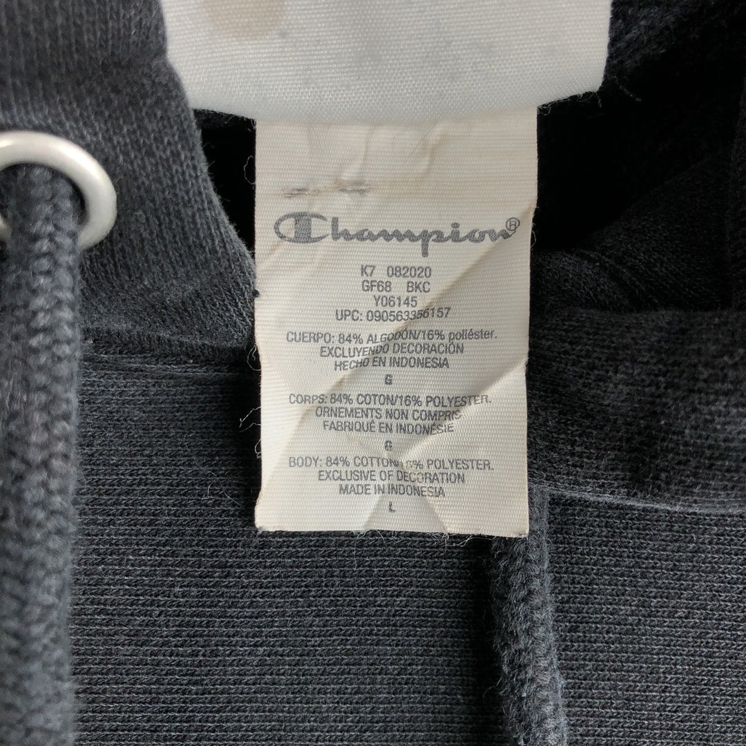 Champion REVERSE WEAVE Reverse Weave Sweat Pullover Hoodie Men's L size cotton black type Vintage Second Hand