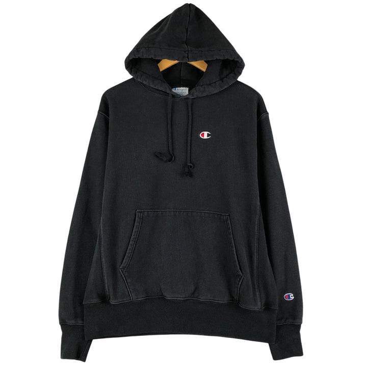 Champion REVERSE WEAVE Reverse Weave Sweat Pullover Hoodie Men's L size cotton black type Vintage Second Hand
