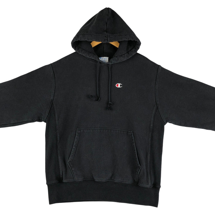 Champion REVERSE WEAVE Reverse Weave Sweat Pullover Hoodie Men's L size cotton black type Vintage Second Hand