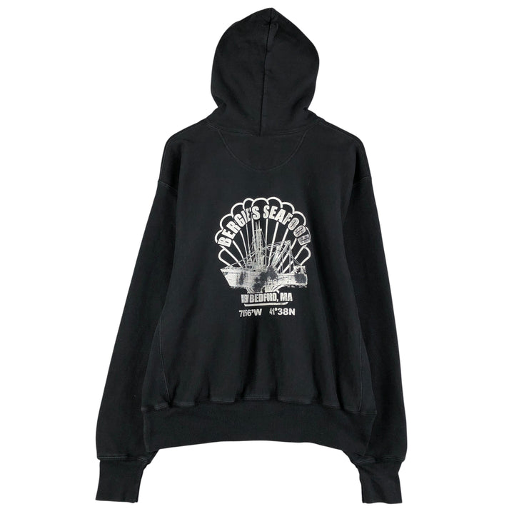 2000'S Champion PREMIUM REVERSE WEAVE Premium Reverse Weave Sweatshirt Pullover Hoodie, Men's Size L cotton black type Vintage Second Hand