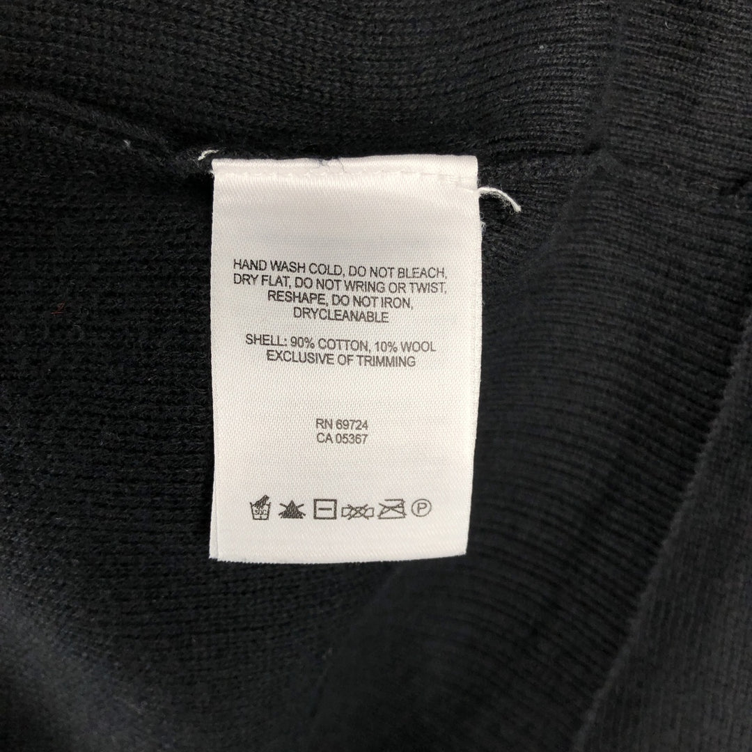 Columbia Striped Cotton Knit Sweater, Men's Size Medium cotton black type Vintage Second Hand