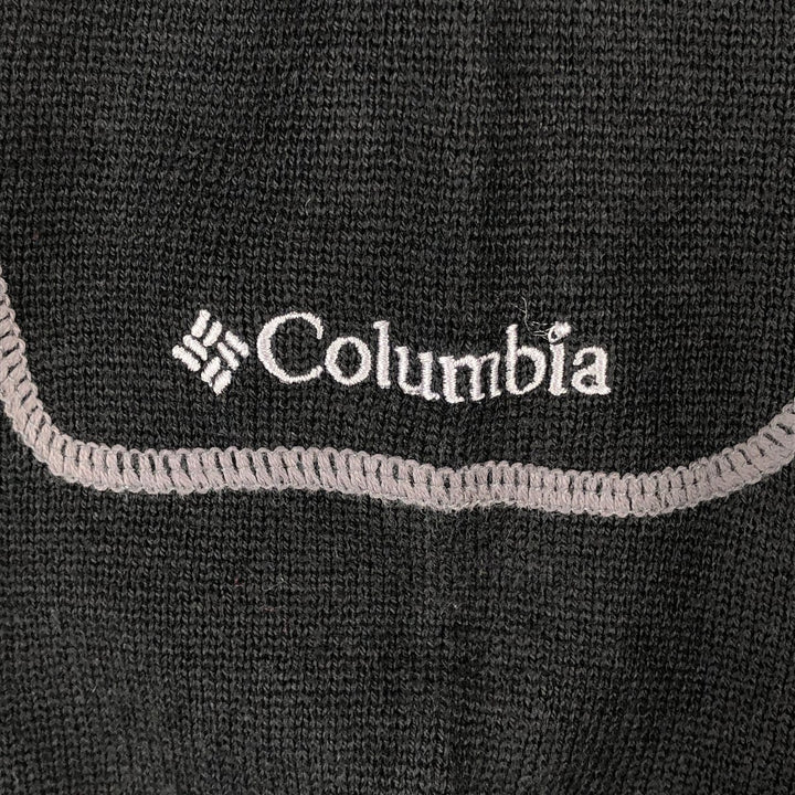 Columbia Striped Cotton Knit Sweater, Men's Size Medium cotton black type Vintage Second Hand