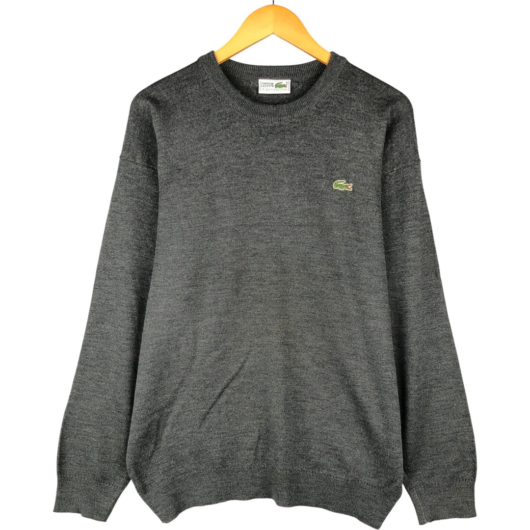 Lacoste Wool and Acrylic Knit Sweater, Size 7, Men's XL acrylic Charcoal Vintage Second Hand
