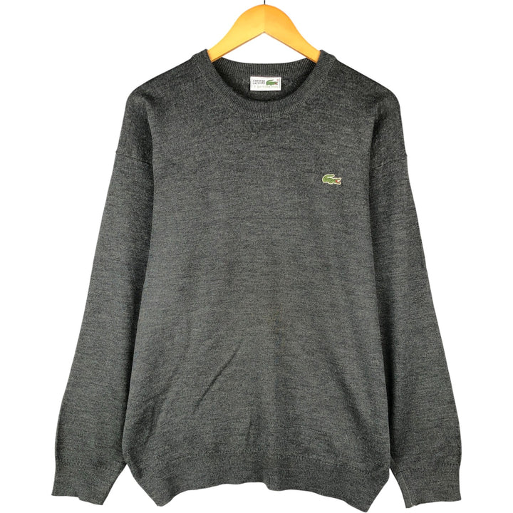 Lacoste Wool and Acrylic Knit Sweater, Size 7, Men's XL acrylic Charcoal Vintage Second Hand