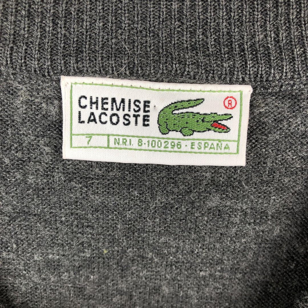 Lacoste Wool and Acrylic Knit Sweater, Size 7, Men's XL acrylic Charcoal Vintage Second Hand