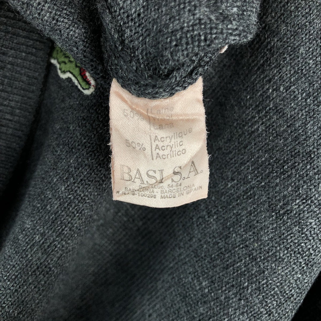 Lacoste Wool and Acrylic Knit Sweater, Size 7, Men's XL acrylic Charcoal Vintage Second Hand