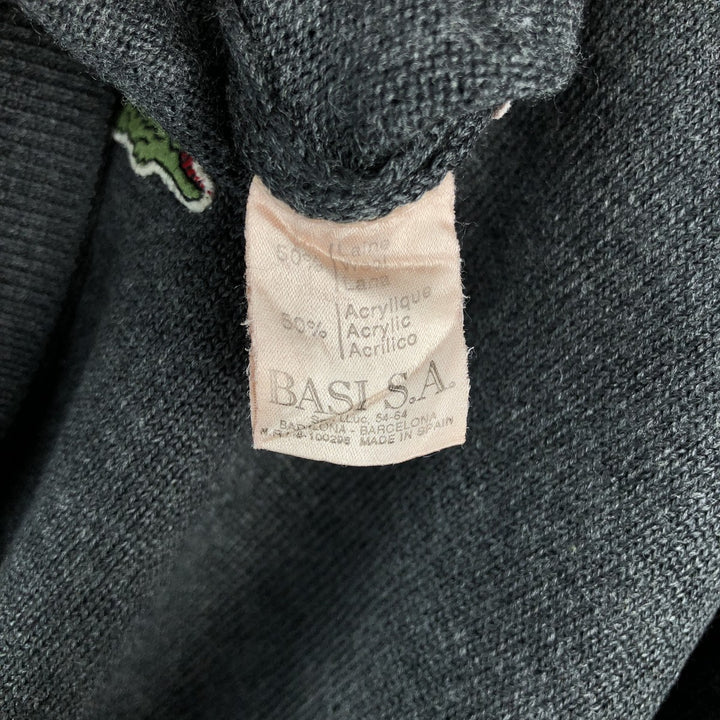 Lacoste Wool and Acrylic Knit Sweater, Size 7, Men's XL acrylic Charcoal Vintage Second Hand
