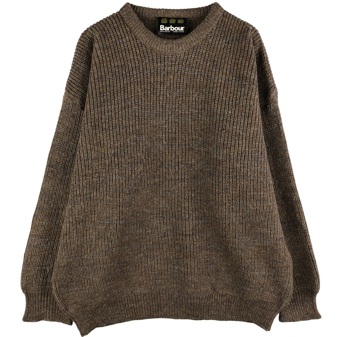 Barbour 3-Warrant Ribbed Wool Knit Sweater, Men's XXL wool Khaki type Vintage Second Hand