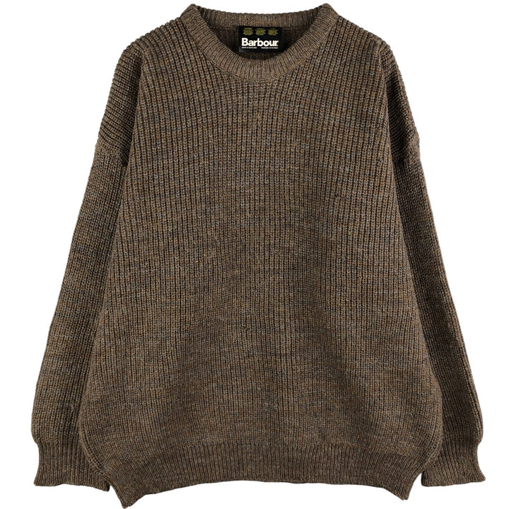 Barbour 3-Warrant Ribbed Wool Knit Sweater, Men's XXL wool Khaki type Vintage Second Hand