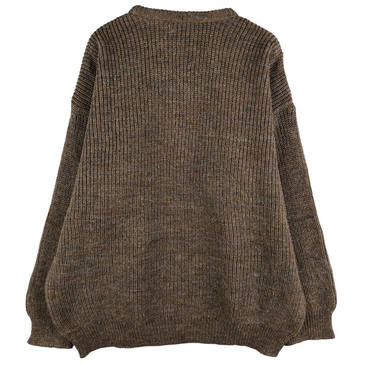 Barbour 3-Warrant Ribbed Wool Knit Sweater, Men's XXL wool Khaki type Vintage Second Hand
