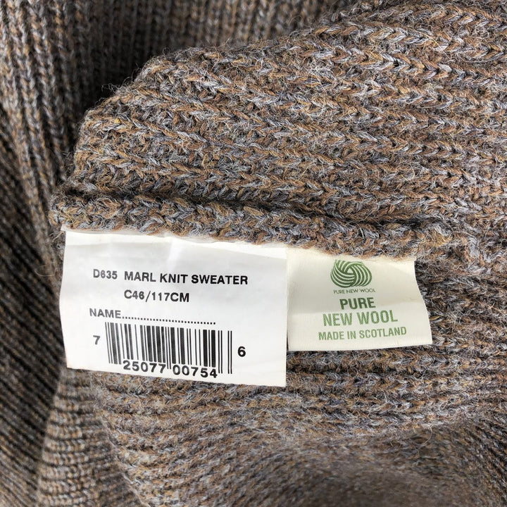 Barbour 3-Warrant Ribbed Wool Knit Sweater, Men's XXL wool Khaki type Vintage Second Hand