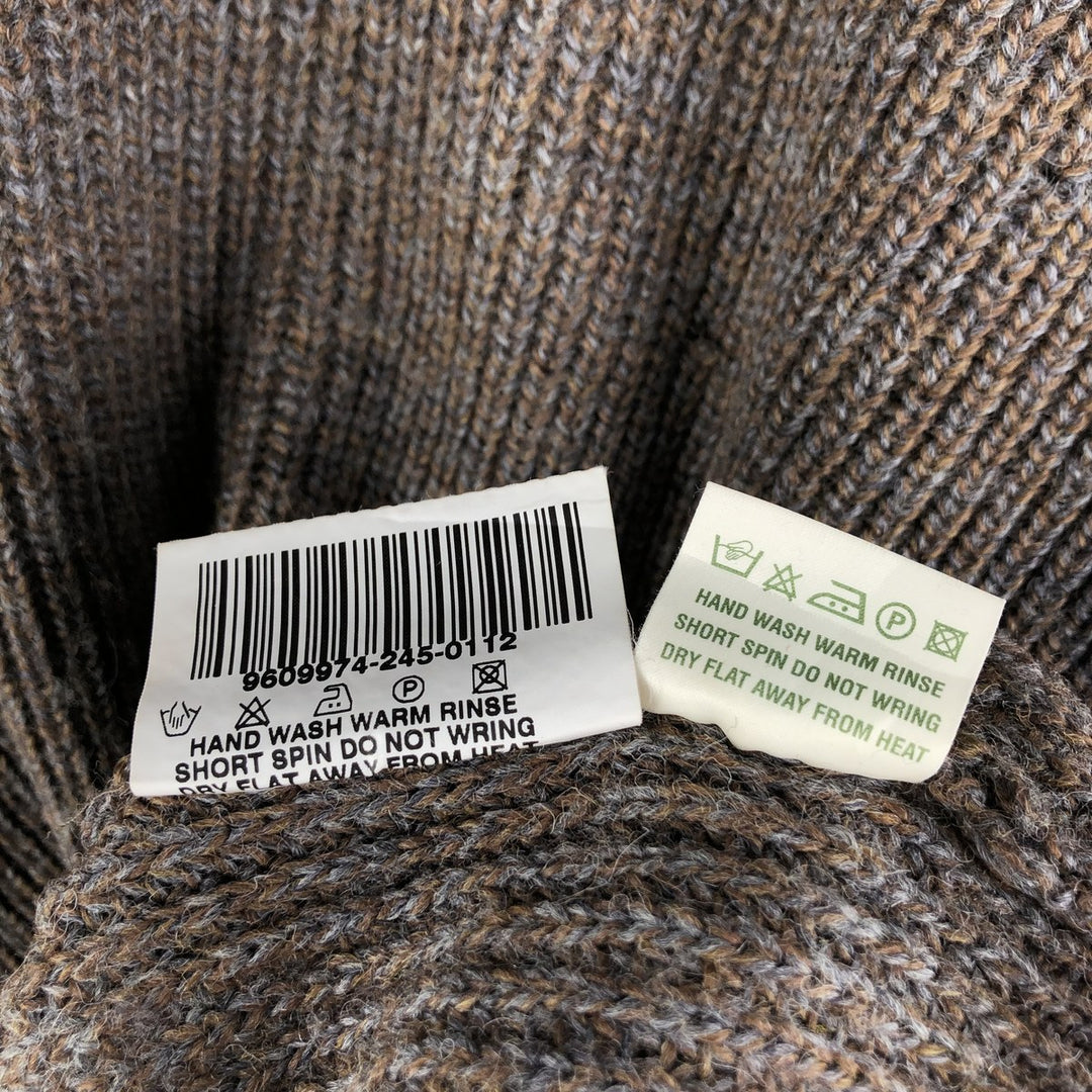 Barbour 3-Warrant Ribbed Wool Knit Sweater, Men's XXL wool Khaki type Vintage Second Hand
