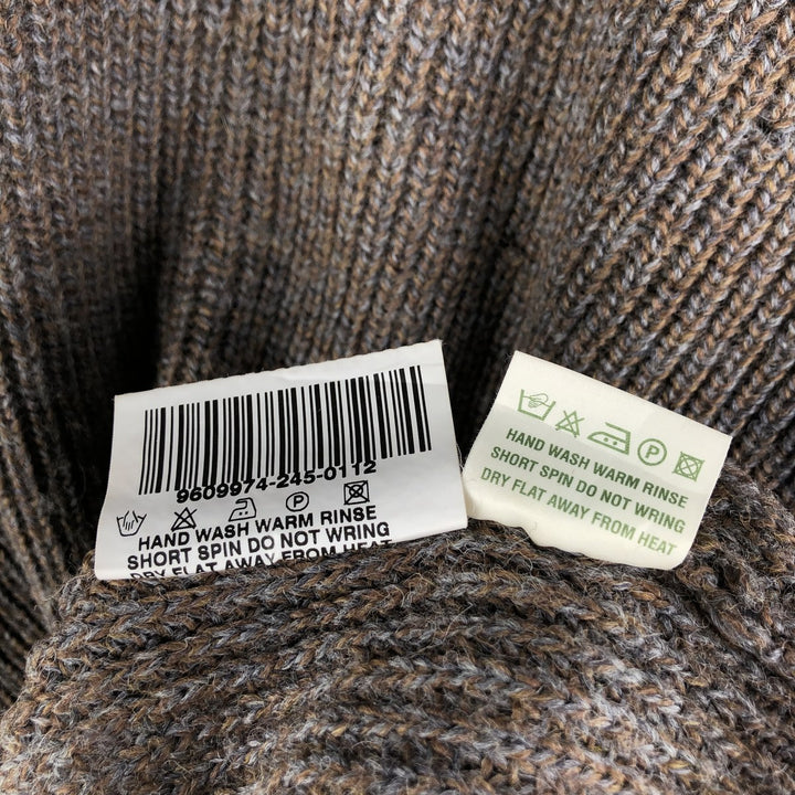 Barbour 3-Warrant Ribbed Wool Knit Sweater, Men's XXL wool Khaki type Vintage Second Hand