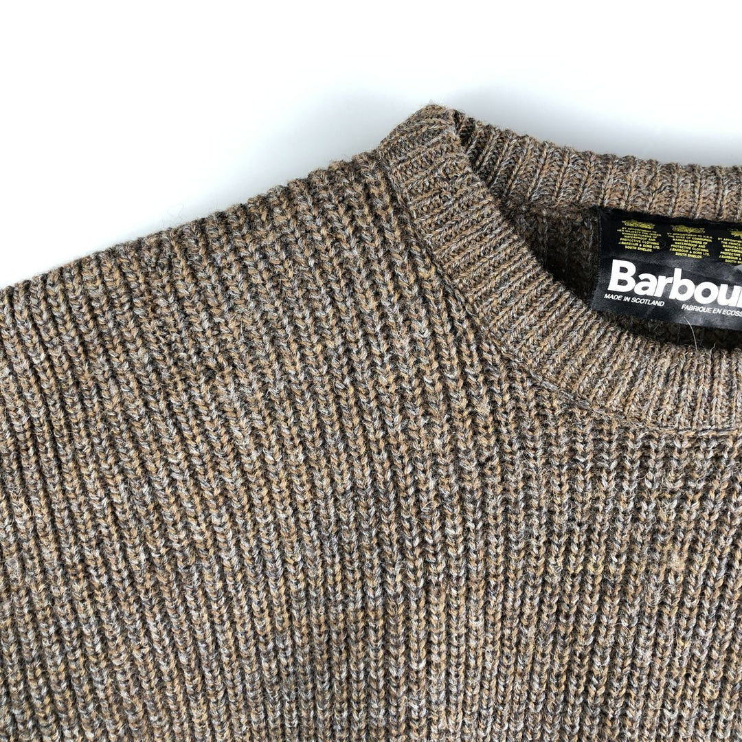 Barbour 3-Warrant Ribbed Wool Knit Sweater, Men's XXL wool Khaki type Vintage Second Hand