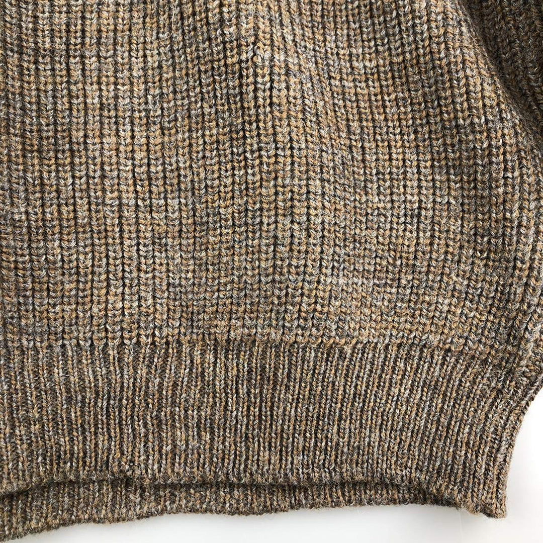 Barbour 3-Warrant Ribbed Wool Knit Sweater, Men's XXL wool Khaki type Vintage Second Hand