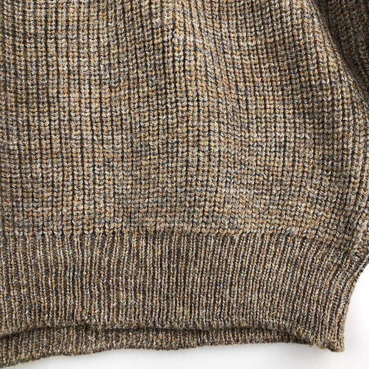 Barbour 3-Warrant Ribbed Wool Knit Sweater, Men's XXL wool Khaki type Vintage Second Hand