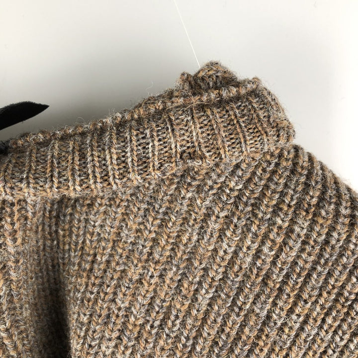 Barbour 3-Warrant Ribbed Wool Knit Sweater, Men's XXL wool Khaki type Vintage Second Hand