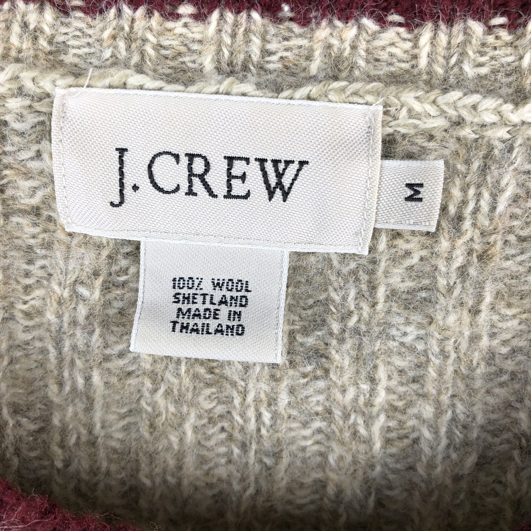 90'S J.Crew ribbed wool knit sweater, men's size M, vintage wool Beige type Vintage Second Hand