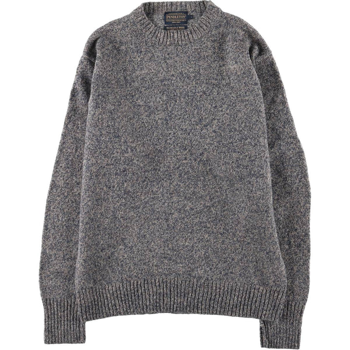 Pendleton wool knit sweater, men's size L shetland wool Charcoal Vintage Second Hand