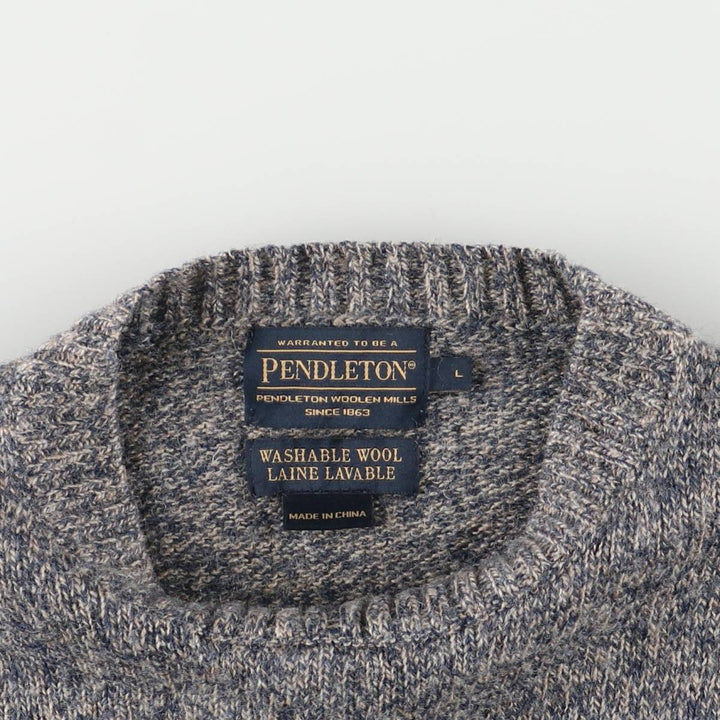 Pendleton wool knit sweater, men's size L shetland wool Charcoal Vintage Second Hand