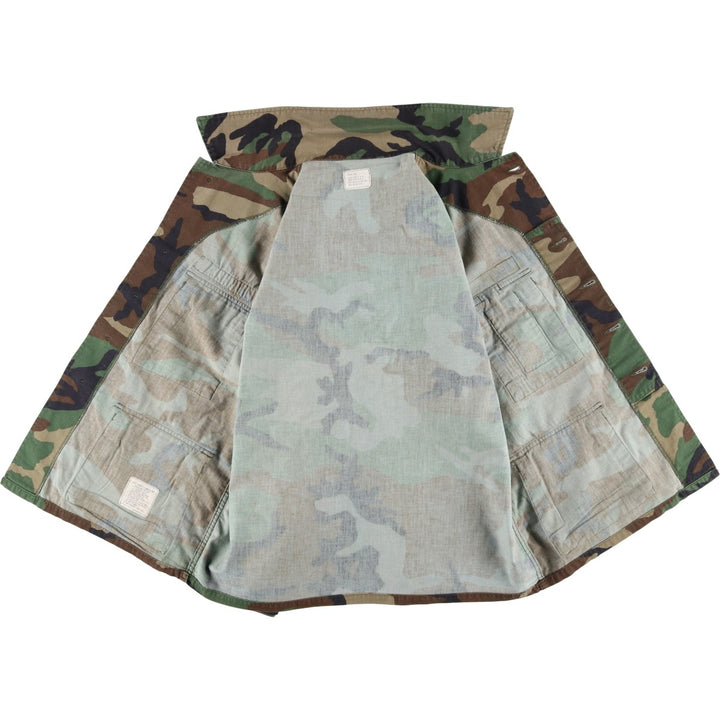 Authentic 1980'S US Military Camouflage Pattern Woodland Camo BDU Military Jacket, Made in USA, Medium-Short, Men's Size M, Vintage cotton Khaki type Vintage Second Hand