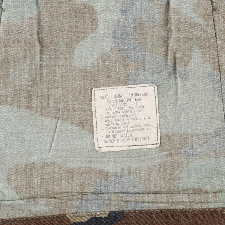 Authentic 1980'S US Military Camouflage Pattern Woodland Camo BDU Military Jacket, Made in USA, Medium-Short, Men's Size M, Vintage cotton Khaki type Vintage Second Hand