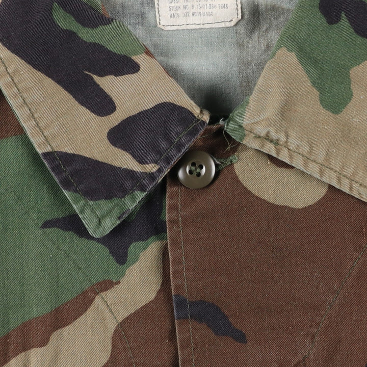 Authentic 1980'S US Military Camouflage Pattern Woodland Camo BDU Military Jacket, Made in USA, Medium-Short, Men's Size M, Vintage cotton Khaki type Vintage Second Hand