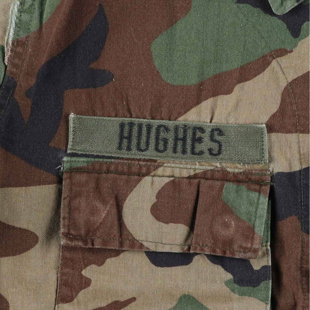 Authentic 1980'S US Military Camouflage Pattern Woodland Camo BDU Military Jacket, Made in USA, Medium-Short, Men's Size M, Vintage cotton Khaki type Vintage Second Hand