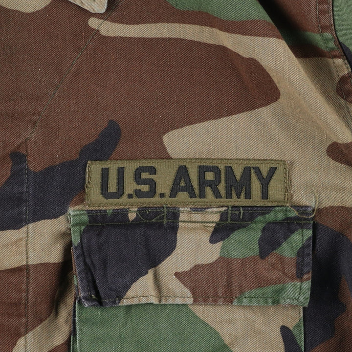 Authentic 1980'S US Military Camouflage Pattern Woodland Camo BDU Military Jacket, Made in USA, Medium-Short, Men's Size M, Vintage cotton Khaki type Vintage Second Hand