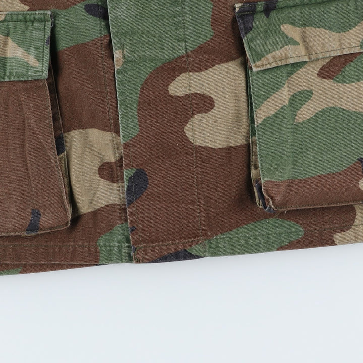 Authentic 1980'S US Military Camouflage Pattern Woodland Camo BDU Military Jacket, Made in USA, Medium-Short, Men's Size M, Vintage cotton Khaki type Vintage Second Hand