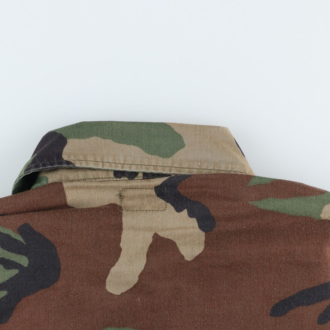 Authentic 1980'S US Military Camouflage Pattern Woodland Camo BDU Military Jacket, Made in USA, Medium-Short, Men's Size M, Vintage cotton Khaki type Vintage Second Hand