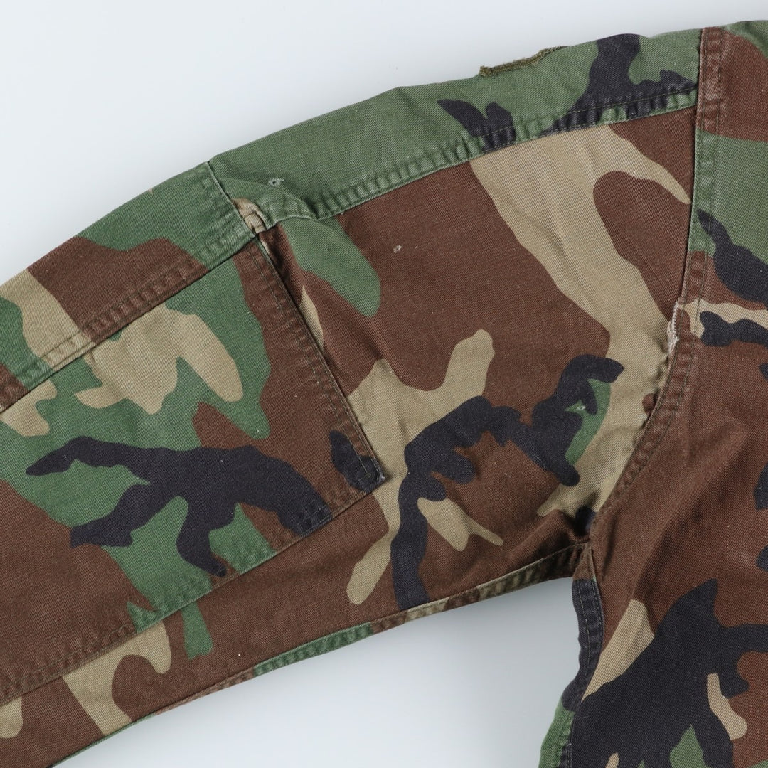 Authentic 1980'S US Military Camouflage Pattern Woodland Camo BDU Military Jacket, Made in USA, Medium-Short, Men's Size M, Vintage cotton Khaki type Vintage Second Hand