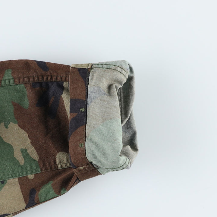 Authentic 1980'S US Military Camouflage Pattern Woodland Camo BDU Military Jacket, Made in USA, Medium-Short, Men's Size M, Vintage cotton Khaki type Vintage Second Hand