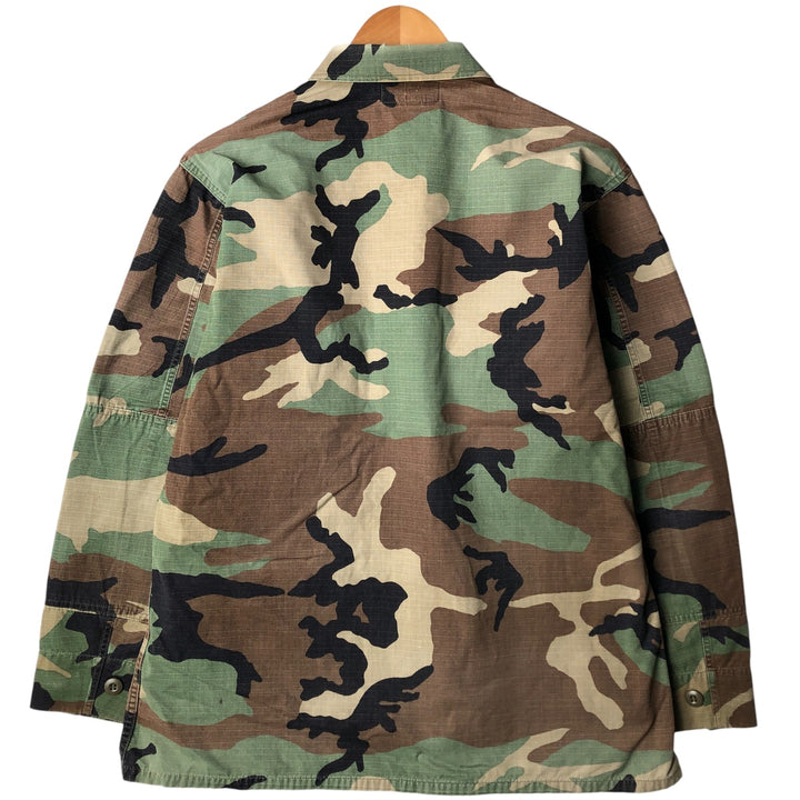 Vintage US Military Camouflage Woodland Camo Ripstop BDU Military Jacket, Men's Size Medium cotton Khaki type Vintage Second Hand