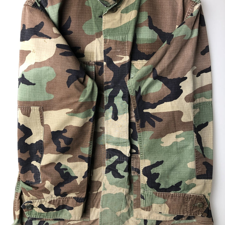 Vintage US Military Camouflage Woodland Camo Ripstop BDU Military Jacket, Men's Size Medium cotton Khaki type Vintage Second Hand