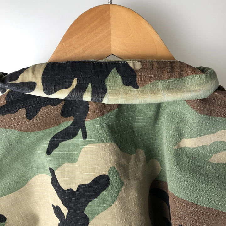 Vintage US Military Camouflage Woodland Camo Ripstop BDU Military Jacket, Men's Size Medium cotton Khaki type Vintage Second Hand