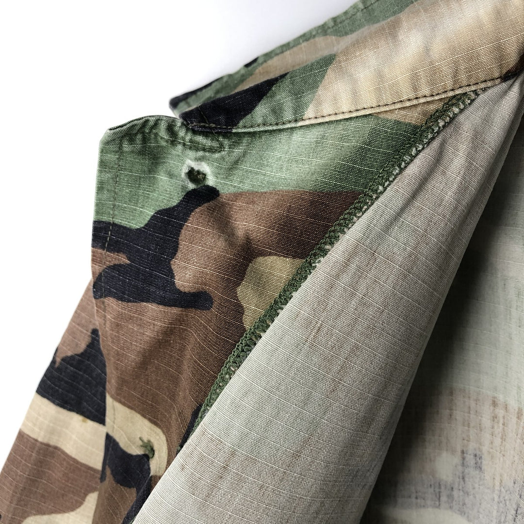 Vintage US Military Camouflage Woodland Camo Ripstop BDU Military Jacket, Men's Size Medium cotton Khaki type Vintage Second Hand