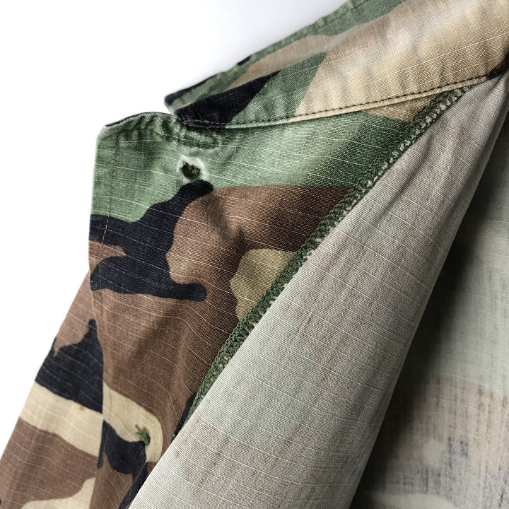 Vintage US Military Camouflage Woodland Camo Ripstop BDU Military Jacket, Men's Size Medium cotton Khaki type Vintage Second Hand