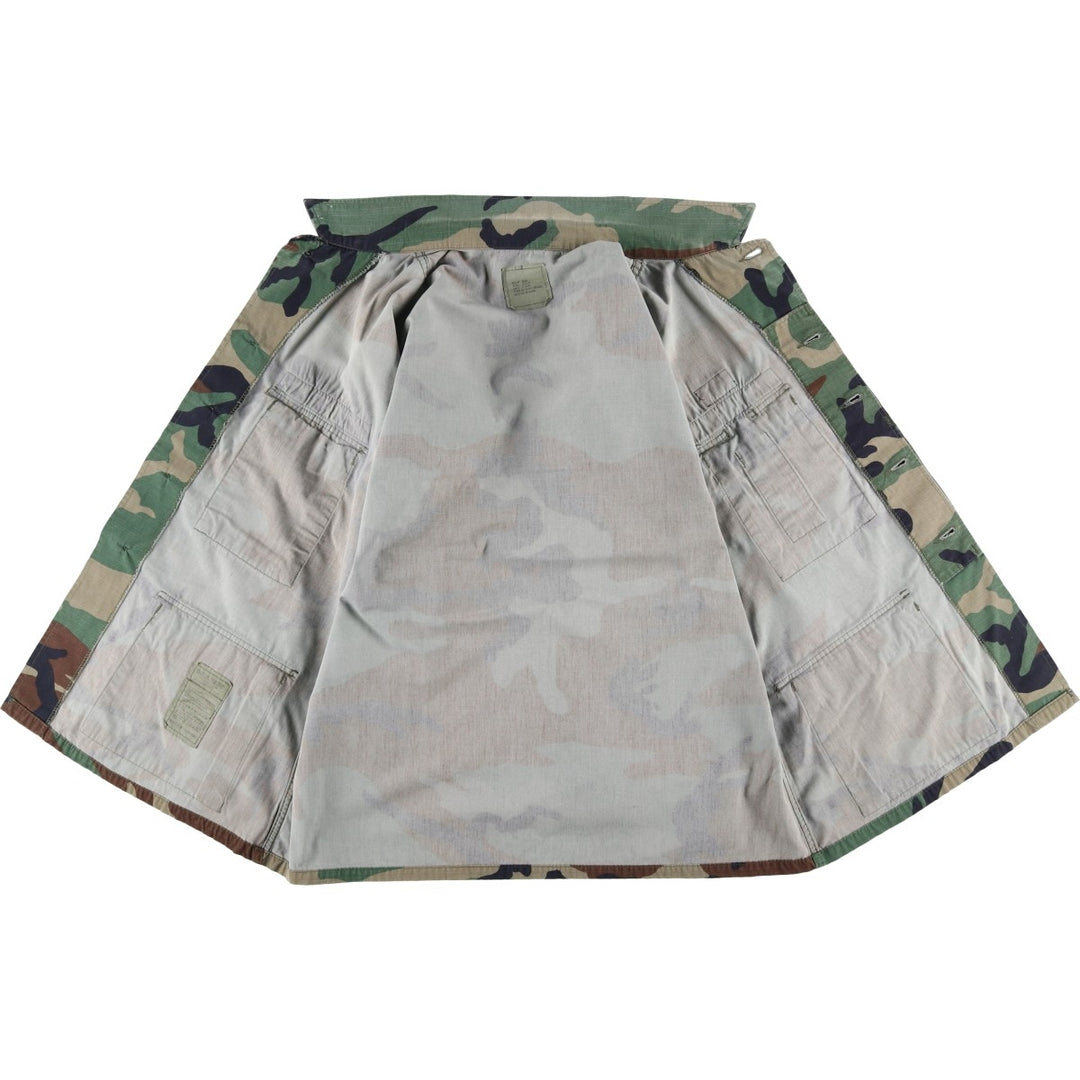 US Military Camouflage Woodland Camo Stars and Stripes Ripstop BDU Military Jacket, Medium-Short, Men's Size M cotton Khaki type Vintage Second Hand