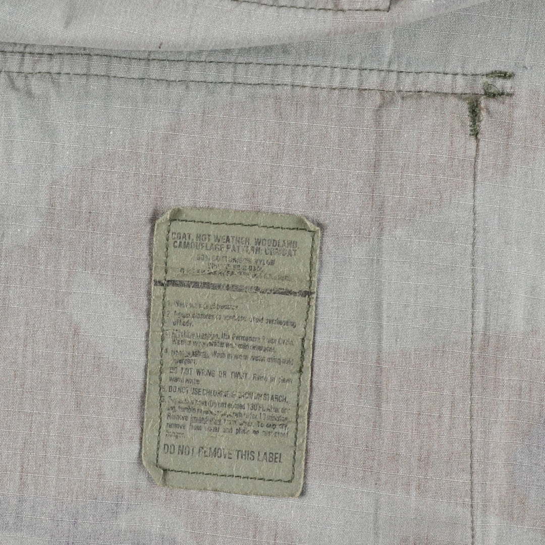 US Military Camouflage Woodland Camo Stars and Stripes Ripstop BDU Military Jacket, Medium-Short, Men's Size M cotton Khaki type Vintage Second Hand