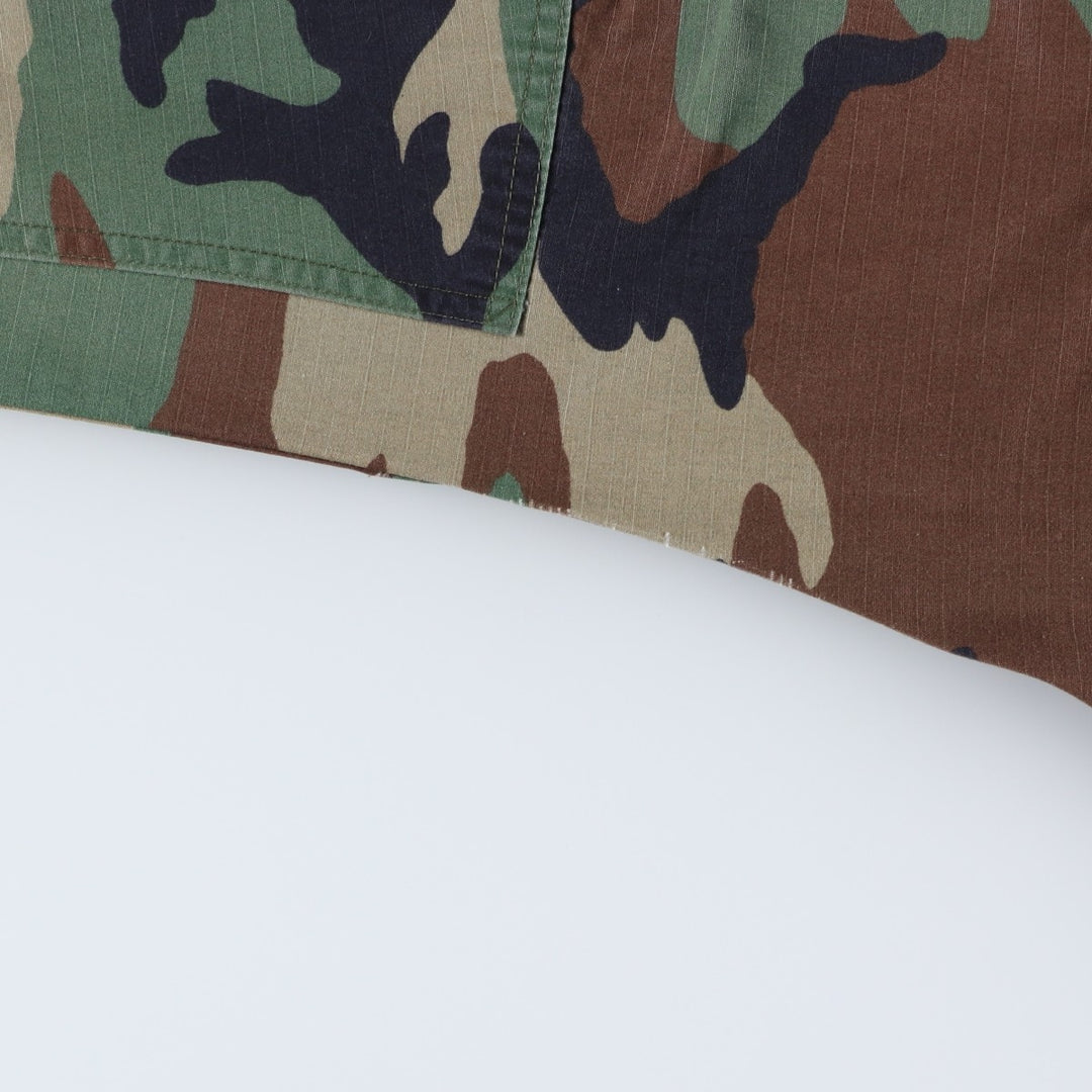 US Military Camouflage Woodland Camo Stars and Stripes Ripstop BDU Military Jacket, Medium-Short, Men's Size M cotton Khaki type Vintage Second Hand