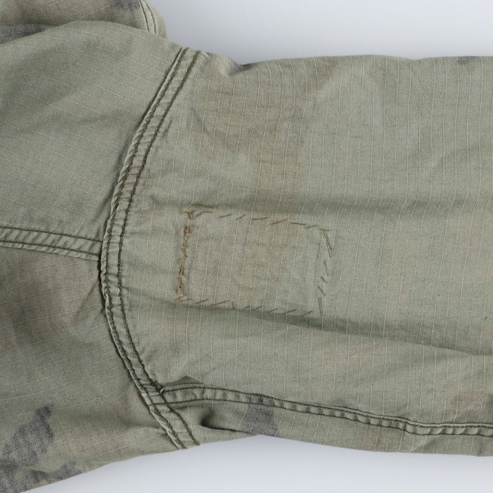 80'S US Military Genuine Camouflage Pattern Woodland Camo Ripstop BDU Military Jacket Made in USA MEDIUM-REGULAR Men's M cotton Khaki type Vintage Second Hand