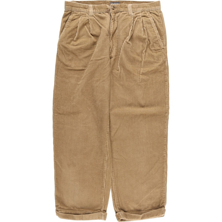 Vintage St. John's Bay two-pleat corduroy pants, men's size 34. cotton brown type Vintage Second Hand