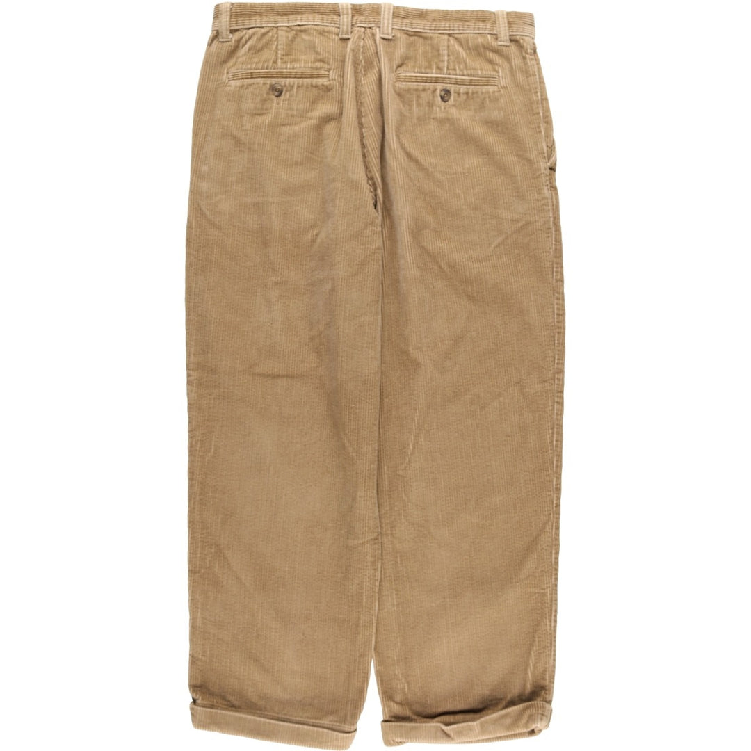 Vintage St. John's Bay two-pleat corduroy pants, men's size 34. cotton brown type Vintage Second Hand