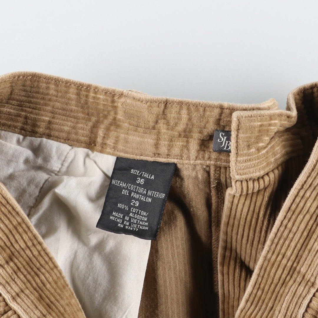 Vintage St. John's Bay two-pleat corduroy pants, men's size 34. cotton brown type Vintage Second Hand