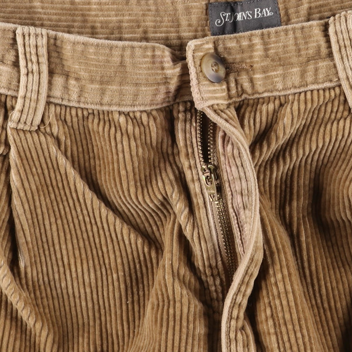 Vintage St. John's Bay two-pleat corduroy pants, men's size 34. cotton brown type Vintage Second Hand